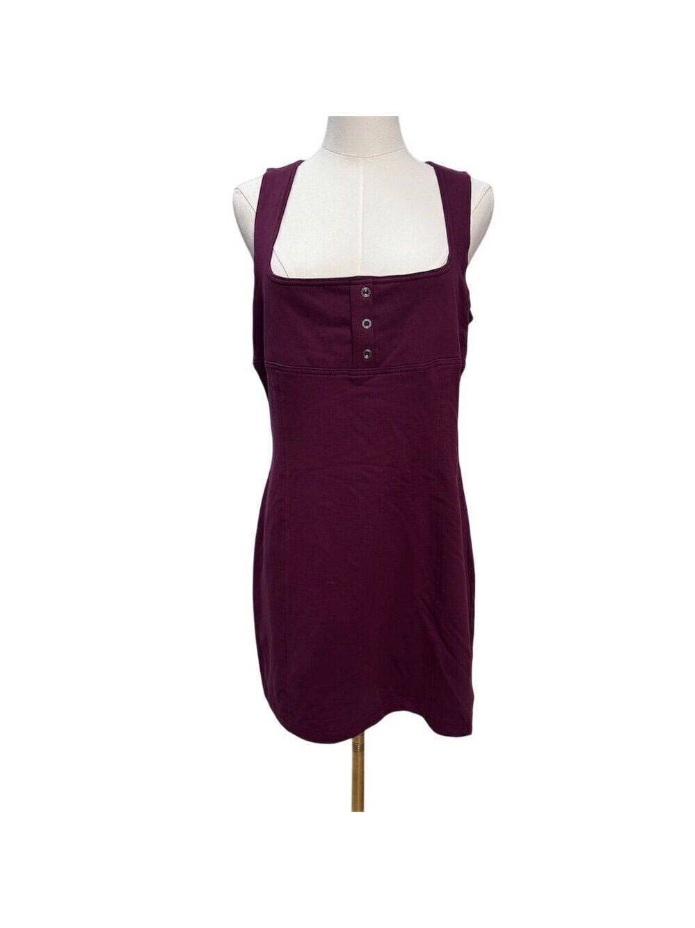 NWT Daily Practice Anthropologie Sleeveless Square-Neck Mini Dress Purple